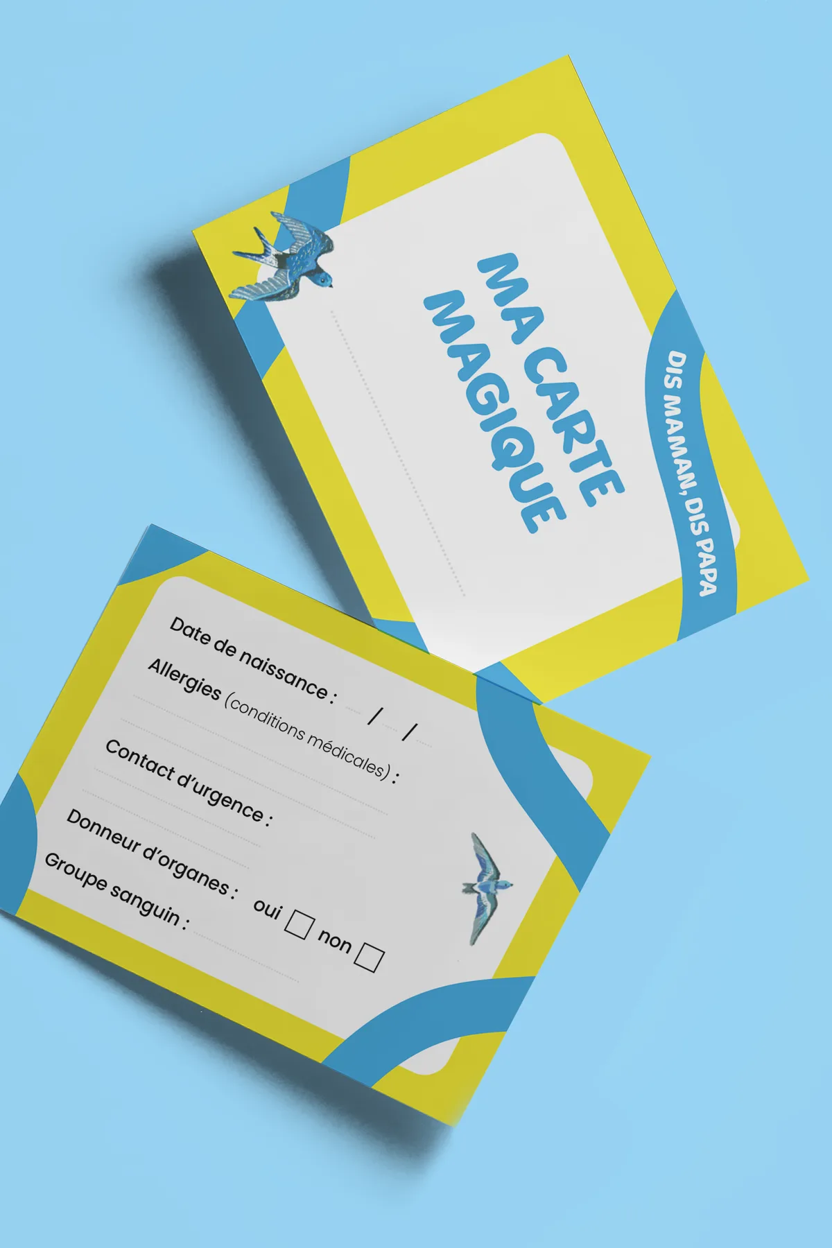 Carte de santé Dis maman, dis papa, au format carte bancaire
